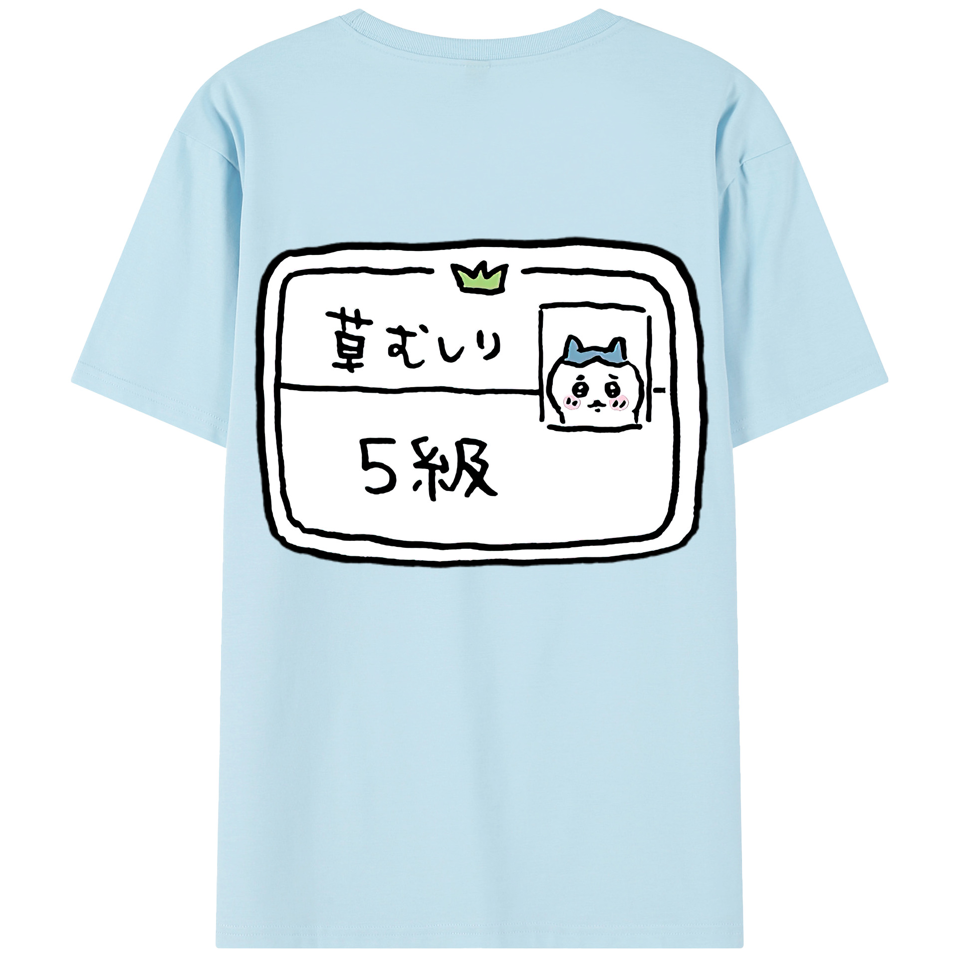 （画像用） ちいかわ ハチワレ Chii-kawa hachiware 綿100％半袖Tシャツ（背面プリント）